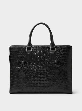 Le 31 Mens Faux croc leather briefcase