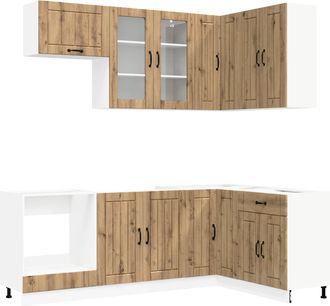 vidaXL Unidad De Cocina Lucca 8 Uds. Roble Artisan Vidaxl