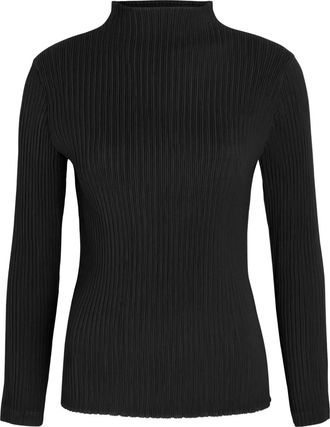 Issey Miyake Top Hatching Pleats - Nero