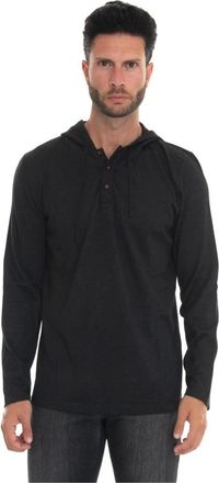 Kiton Sweatshirt met capuchon - Heren - Cashmere truien - Zwart - M - Kasjmier - Truien & Vesten