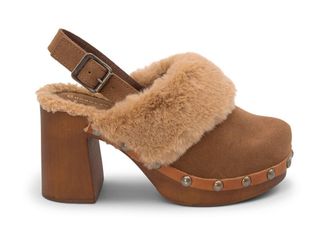 Chocolat Blu Womens Fawn High Heel Slingback Sandal In Cinnamon Suede