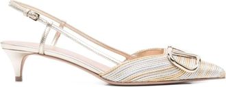 Valentino Garavani Pumps, female, Multicolor, Size: 8 US Silver Vlogo Signature Pump with Heel