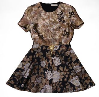 Roberto Cavalli Floral Brocade Mini Dress, Brand Size 40 ( US Size 6 )