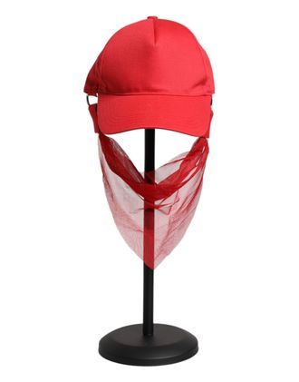 Dolce & Gabbana Red Cotton 6 Panels Women Baseball Cap Accessory