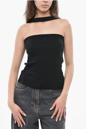 Courr&egrave;ges Pure Cotton Tie Neck Tank Top size Xl