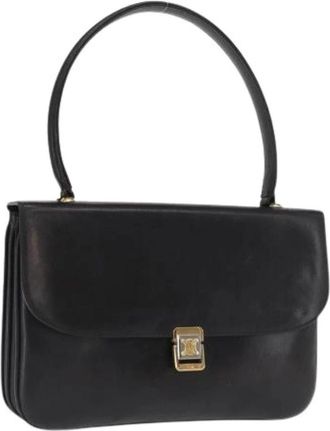 Celine Pre-owned Handbags, female, Black, Size: ONE SIZE Pre-owned Vintage Leather Handbag