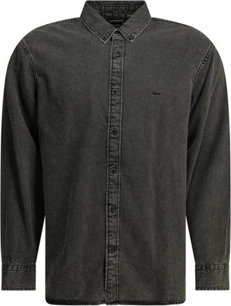 Levi's Klassiek Denim Overhemd met Knopenkraag - Heren - Spijkeroverhemden - Zwart - S - Denim - Overhemden