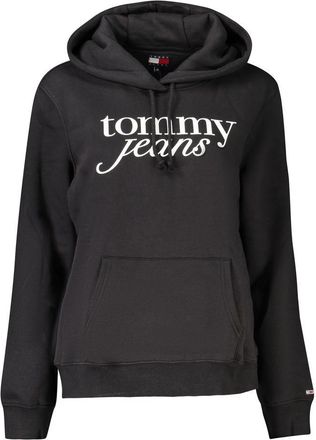 Tommy Hilfiger Womens Jeans Hoodie Script Logo - Black Cotton - Size Large