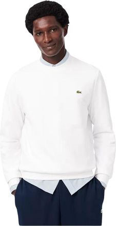 Lacoste Fleece sweater met ronde hals - Heren - Sweatshirts & Hoodies - Wit - Maat: L Fleece