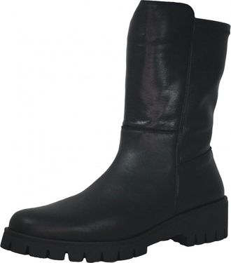 Giorda 30940 - Black Pell Dona Boot Zip Al Mig Details Met&agrave;l&middot;lics Heel Pad, brown, 8.5 UK