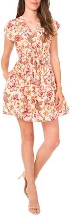 CeCe by Cynthia Steffe Cap Sleeve Minidress in Ivory/poppy Red at Nordstrom Rack, Size X-Small