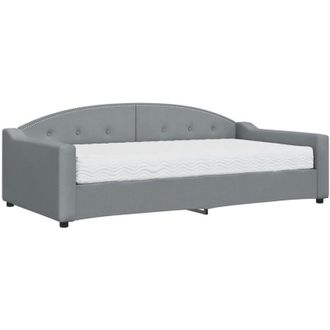 vidaXL Vidaxl - Divano Letto con Materasso Grigio Chiaro 100x200 cm in Tessuto