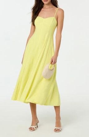 ASTR the Label Linen Blend Midi Dress in Lemon at Nordstrom Rack, Size X-Large