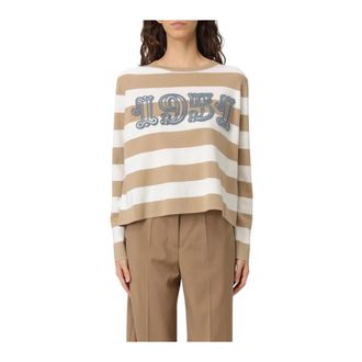 Max Mara Gestreept Lang Mouw Top met Ronde Hals - Dames - Ronde hals truien - Veelkleurig - XS - Truien & Vesten