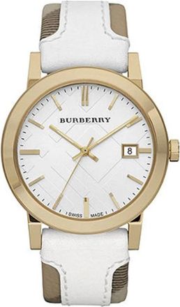 Burberry Accessoires, Dames, Wit, ONE Size, Leer, Bu 9015 Horloge