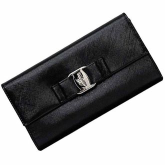 Ferragamo Leather Long Wallet (Tri-Fold) (Pre-Owned)