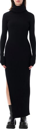 Rick Owens Black Turtle Neck Maxi Dress