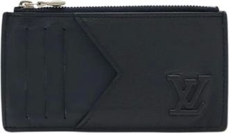 Louis Vuitton Pre-owned Wallets, male, Blue, Size: ONE SIZE Pre-owned Aerogram Leather Coin Card Holder