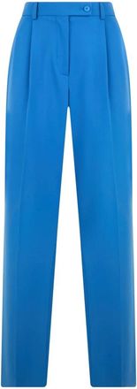 Alberta Ferretti Broeken, Dames, Blauw, S, Wol, Klassieke broek met hoge taille