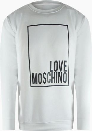 Love Moschino Mens Love Moschino Box Logo White Sweatshirt - Size: 44