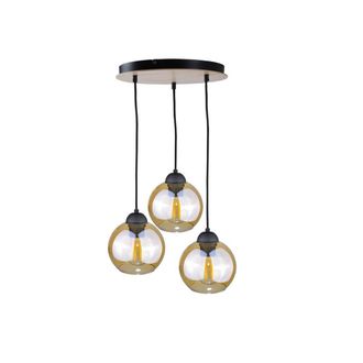 Netlighting Ambre Cluster Pendant Ceiling Light Wood 30cm 3x E27 in Brown