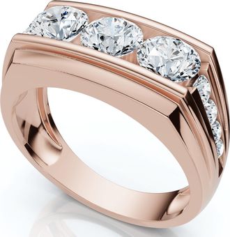 Pompeii3 Mens 2Ct Diamond Accented Wedding Anniversary Ring 14k Gold Lab Grown FG/VS