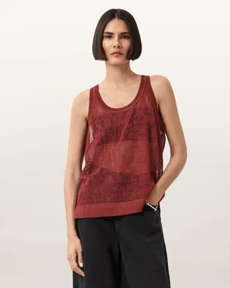 AllSaints Viscose Kaito Jacquard Tank Top, Size: S