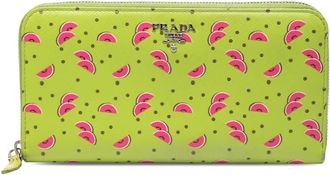 Prada Pre-owned Prada Saffiano Watermelon Zip Around Long Wallet Ladies CWB0IVQ259NPOKS1