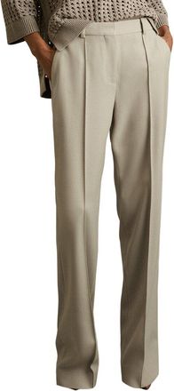 Reiss Brittany Textured Wool-Blend Straight Leg Trouser