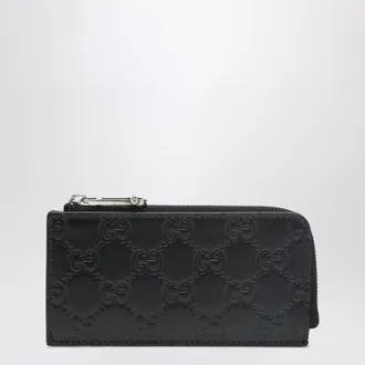 Gucci Black GG Emblem zip card holder
