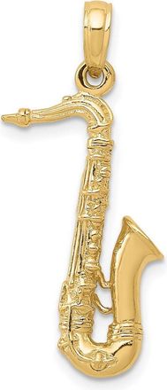 Diamond2Deal 14k Yellow Gold Solid Polished 3-D Saxophone Charm