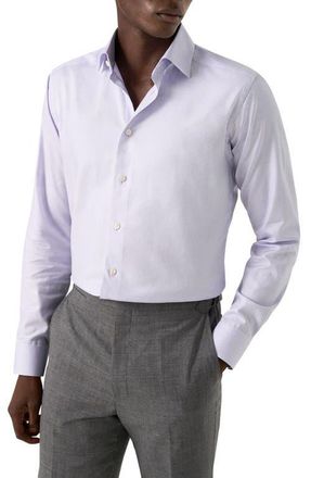 Eton Slim Fit Twill Dress Shirt in Light Purple at Nordstrom, Size 14.5