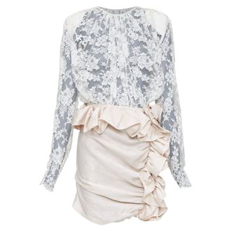 Magda Butrym floral ruffle satin mini dress