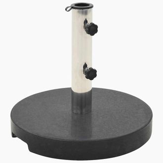 vidaXL Base De Sombrilla De Granito Redonda Negra 20 Kg Vidaxl
