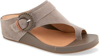 Gentle Souls Galina Toe Loop Wedge Sandal in Grey Suede at Nordstrom, Size 5.5