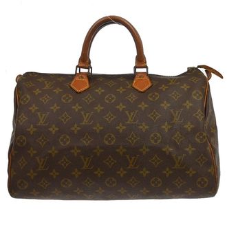 Louis Vuitton Speedy Handbag Monogram Canvas Brown Canvas Handbag (Pre-Owned)