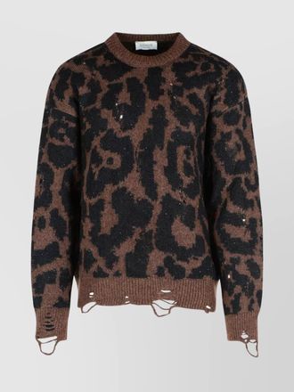 Laneus two tone merino wool sweater