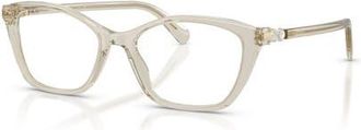 Swarovski 54mm Rectangle optical glasses in Beige at Nordstrom