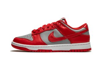 Nike Nike Dunk Low Retro Womens Basketball Shoes, Med Grey Varsity Red White, 9.5 UK