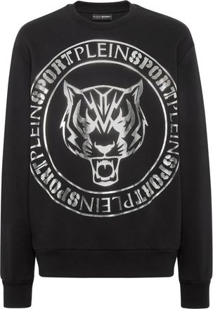 Plein Sport Longsleeve Sweatshirt Tiger - Heren - Sportshirts - Zwart - 2XL - Katoen - Fitness