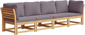 vidaXL Set De Muebles De Jard&iacute;n 4 Pzs Y Cojines Madera Maciza Acacia Vidaxl