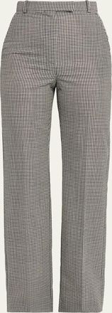 Alexander McQueen Gingham Check Straight-Leg Trousers