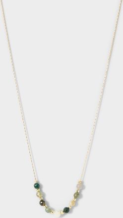 Simons Womens Pearl and faceted stones fine chain