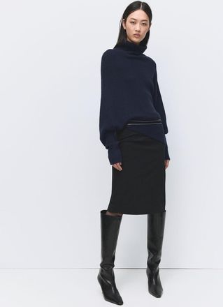 Mango Pullover asimmetrico collo con risvolto navy - Donna - XS-S - MANGO