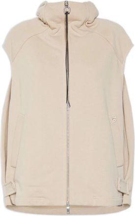 Sportmax Oversized Katoenen Fleece Vest - Dames - Bodywarmers - Beige - M - Katoen - Jassen