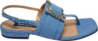 Sergio Rossi Sandali Jeans - Dames - Sandalen - Blauw - 37 EU - Schoenen