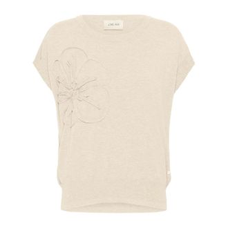 Cream Ronde hals gebreid - Dames - Truien - Beige - Maat: XL