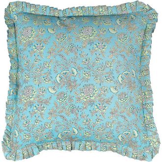 Beliani Coj&iacute;n De Algod&oacute;n Multicolor 45 X 45 Cm Patr&oacute;n Floral Cremallera Accesorio