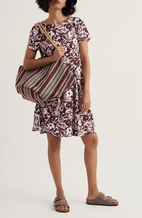 Seasalt Cornwall Witch Hazel Floral Pleated Skirt Dress in Summer Shadows Cacao at Nordstrom, Size 10