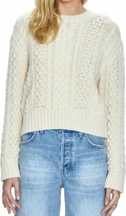 Pistola Denim Quinn Shrunken Fisherman Sweater In Ivory